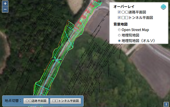 openlayersでタイル画像化した設計図面を表示